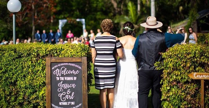 An open and grassy hinterland wedding ceremony venue called the Outlook